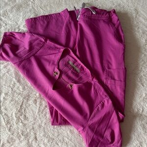 Vibrant Pink Scrub Set